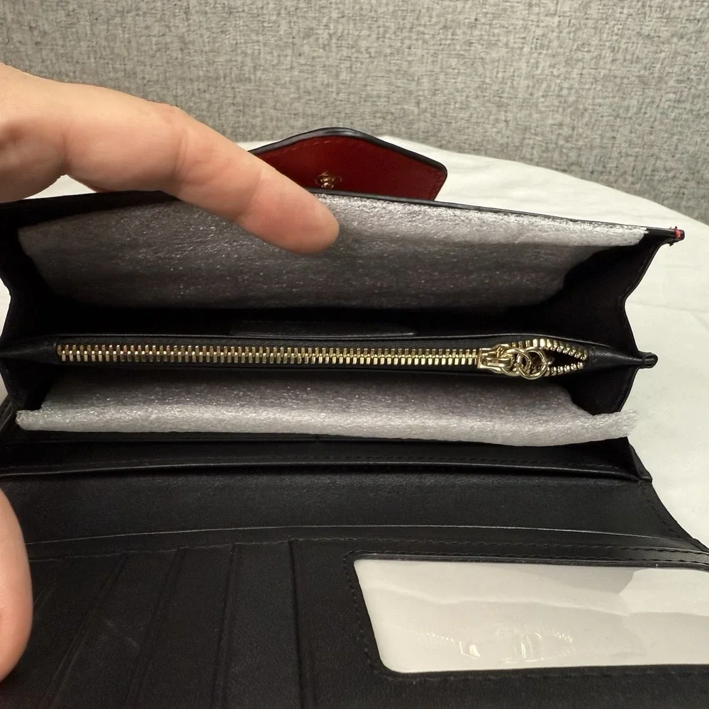 Bellorita Bull PX (PiXiu)‎ Red Continental Leather Wallet Red/Black/Gold